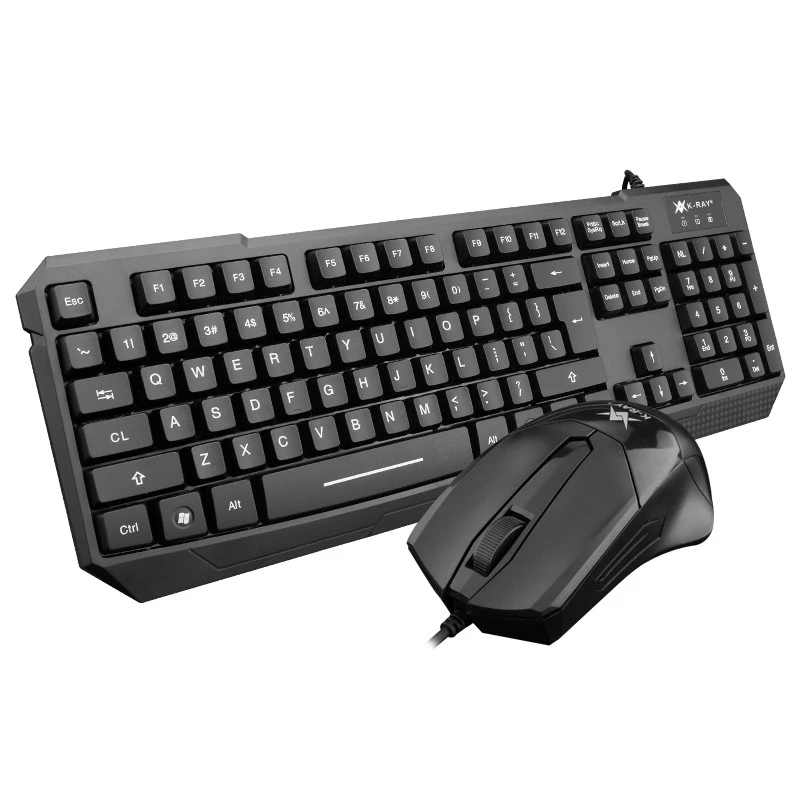 Ergonomic wired USB keyboard and mouse set