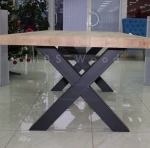 Euro style reclaimed wood handcrafted trestle Dining Table Oak