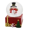 Europe style resin music box base led light snowman glass snow ball for Christmas souvenirs