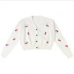 European and American fashion 2021Wish autumn womens new long-sleeved V-neck breasted cardigan slim navel-crop all-match sweate