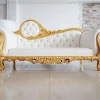 Factory direct golden white wood carved french luxury antique chaise lounge