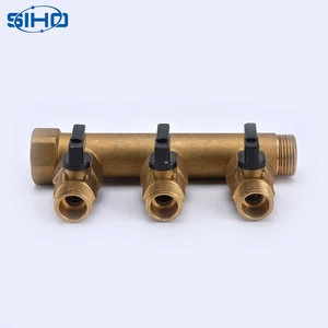 Factory direct sale cheap 3 way brass manifold  for underfloor heating system