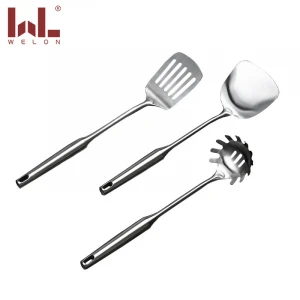 Factory direct sell 7Pcs stainless steel kitchen accessories cooking utensil set with steel pack