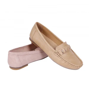 Factory Good Quality Widely Used Pure Color Pu Leather Women Shoes Flat Comfortable Ladies Shoes
