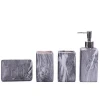 Factory Price Marble Effect White Color Resin Bathroom Accessories Set 4PCS Hotel Bathroom Set