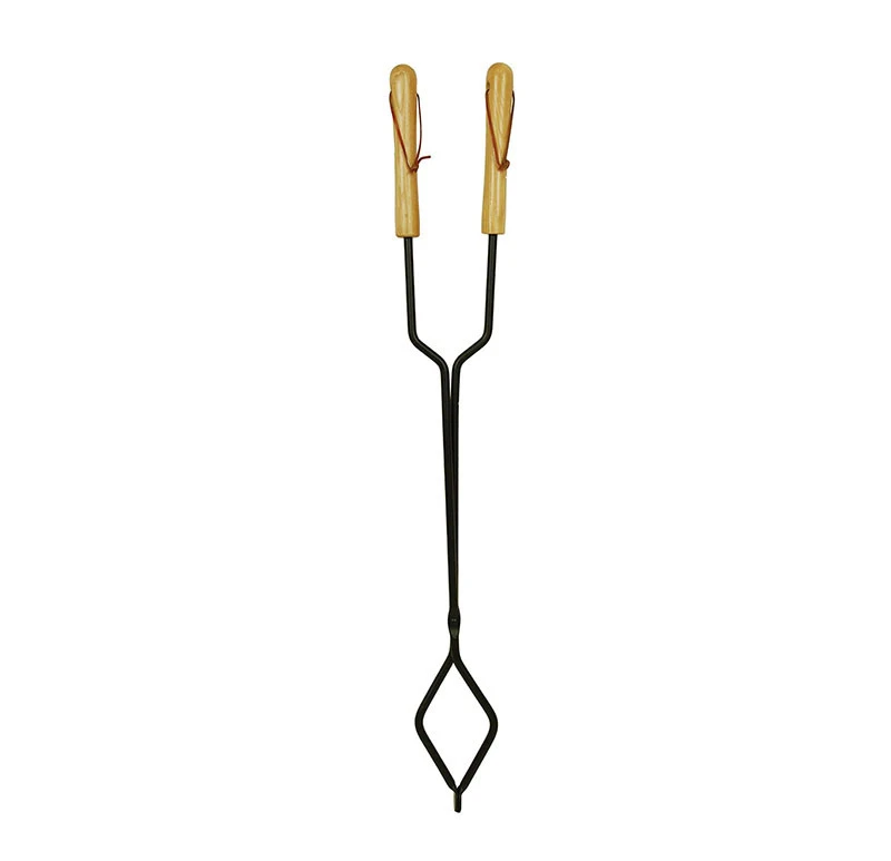 Factory Supplier Metal Black Wooden Handle Ash Shovel for Fireplaces Wholesale Tongs