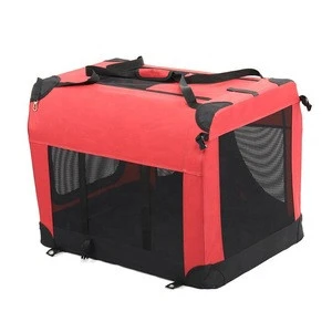 Fashion Designer Windproof Red Front Large Pet Dog Cat Carrier Cage For Travel Car
