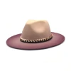 Fashion Fake Wool Felt Fedora 2 tone hat different color brim women fedora hats with pearls