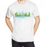 Fashion new wholesale custom high quality 3D printed black cotton mens street T-shirt