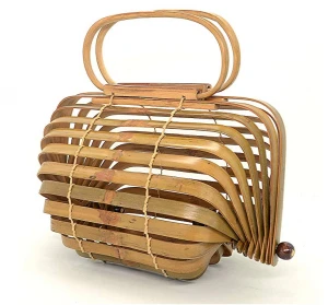 Fashion Womenpopular lady top handle 100% raw bamboo material bag handmade handbag tote beach bag