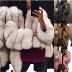 Faux fur coat women new autumn and winter fox fur mid-length faux fur coat