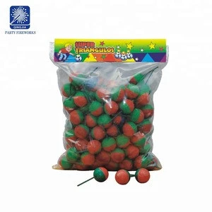 Firecrackers foot ball red and green bang loud fireworks outdoor