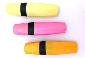 Flat desk highlighter marker fluorescent pen with clip for paper fax