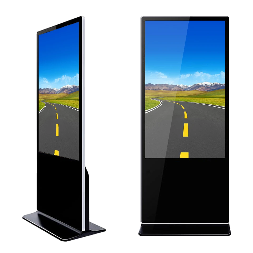 Floor stand vertical touch screen kiosk 4K indoor LCD advertising display standalone digital signage
