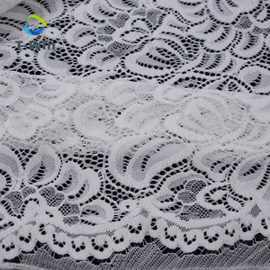 Floral Raschel Stretch Lace scalloped lace fabric by the yard