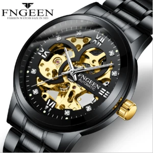 FNGEEN  Luxury   automatic mechanical steel mens watch