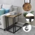 Import Foldable Living Room Brown Snack End Table Modern Farmhouse Wood and Metal C Shaped Coffee Sofa Side Table from China