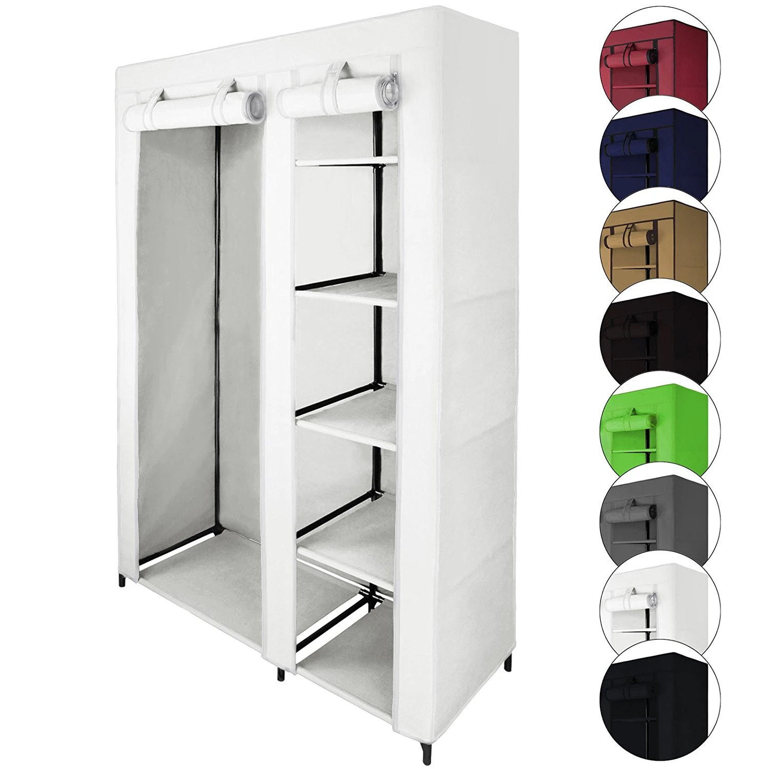 Folding portable non woven fabric wardrobe closet assemble clothes storage wardrobe