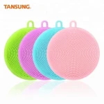 Food Grade Silicone Kitchen Tool Dish Scrubber Cleaning Sponge Dishwashing Brush