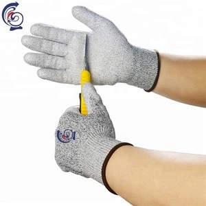 Free Sample EN388 HPPE PU coated cut resistant level 5 safety gloves
