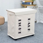 Free Shipping Portable White Single Lattice Mesh Bundle Mouth Laundry Basket with Wheel