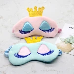 FREE SHIPPING Travel Relax Flexible Eye Sleep Mask Embroidery Custom Logo Factory Eye Cover Cartoon Sleeping Eye Mask