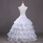 Full White Ball Gown 4 Hoops Wedding Accessories Petticoat Underskirt Slips Gown for Wedding Dress