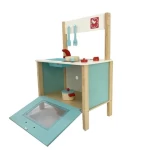 Funny children pretend cooking role play house toy set wooden kitchen playsets