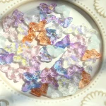 G100 100pcs/bag Retro colorful butterfly shape glass beads DIY jewelry bracelet hairpin mobile phone case accessories materials