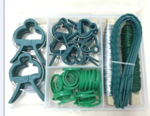 Garden and home bind up accessories Kit set with trellis plastic clips and metal wires for plant support