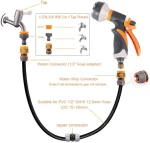 Garden Hose Spray Gun Set 8 Patterns High Pressure Nozzles