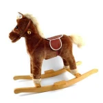 Giant Horsre Plush Rocking Horse Balance Toy Plush Wooden Rocking Toy