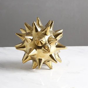 Gift &amp; Craft Accessories Large Gold Thorn Ball Sea Urchin Ornaments for Living Room Decor