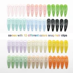 Glitter 5cm Metal Snap Hair Clips For girls hair Accessories Hairpin Barrettes