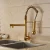Import Gold Chromed Used Dual Handle Lighting German Kitchen Faucets from China
