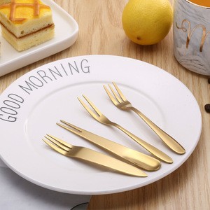 gold stainless steel cake knife and fork and spoon  cake shovel dessert pastry baking tools set