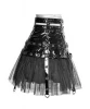 Gothic fetish Punk Rave black PVC leather skirt with petticoat Q-307