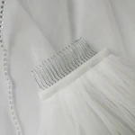 Handmade Ivory Color Soft Tulle Single Layer Fingertip Length Bridal Veils Rhinestone Embellished Hen Party Veil Wedding Veil