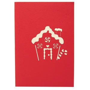 Handmade Paper Craft 3D Pop up Christmas Card for wholesale