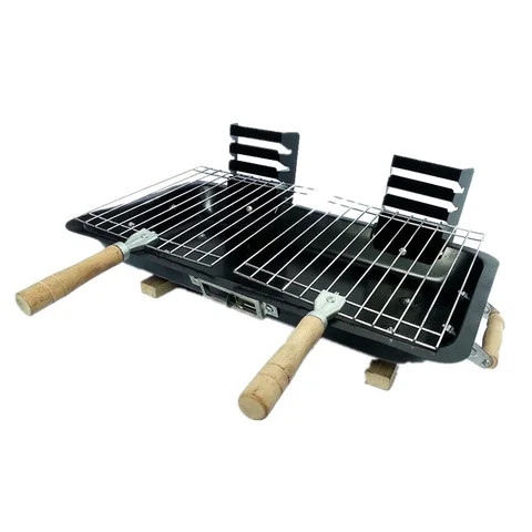 Hibachi Portable rectangular height adjustable tabletop small Charcoal japanese bbq grill for outdoor