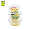 High borosilicate  transparent microwave glass casserole with glass lid