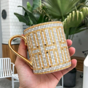High-end Mosaic Gold Nordic Creative  Wedding Gift Coffee Ceramic Mug