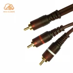 High-quality 1 RCA Male to 2 RCA Male Short Y Splitter Digital Stereo Audio Cable for Subwoofer Home Theater