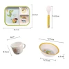 high quality animals bpa free eco friendly bamboo fiber baby dinner set for kids