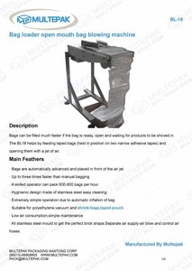 high quality bag opening machine bag loader with taped pouch
