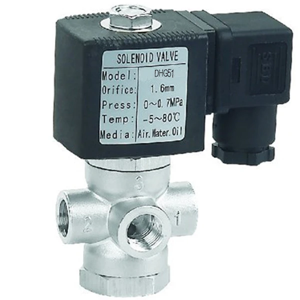 High Quality DHG51 Darhor 3/2 way electric solenoid valve 1/4 inch DN1.6~4mm steam water oil gas