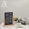 High quality double sided erasable mini blackboard desk wooden display card