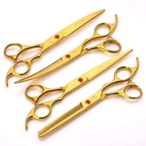 High Quality Golden scissors hair professional hair cutting thinning shears hairdressing scissors