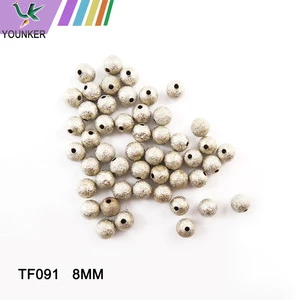 High Quality Hot Sale Golden and Silver Plated Metal Round beads for Jewelry Making