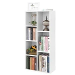 High quality Large Bookcase Wooden Shelving Display Storage Unit 5-shelf White
